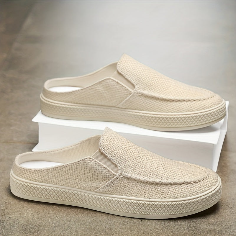Men's Breathable Hollow Out Slip-On Mule Shoes Casual Fabric Sole