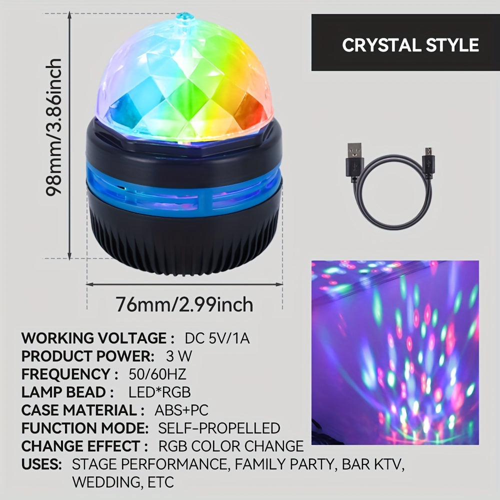 LED Galaxy Projector Lamp with Rotating Magic Ball Light for Bedroom and Party USB Powered Modern Design