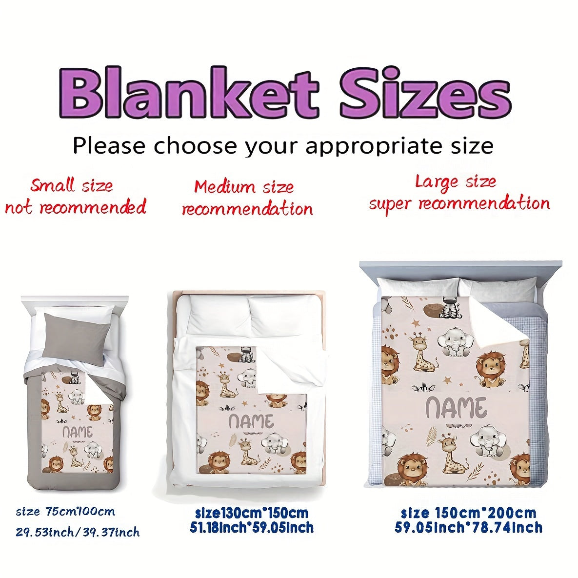 Personalized Small Animal Flannel Blanket Cozy Holiday Gift for Office Living Room