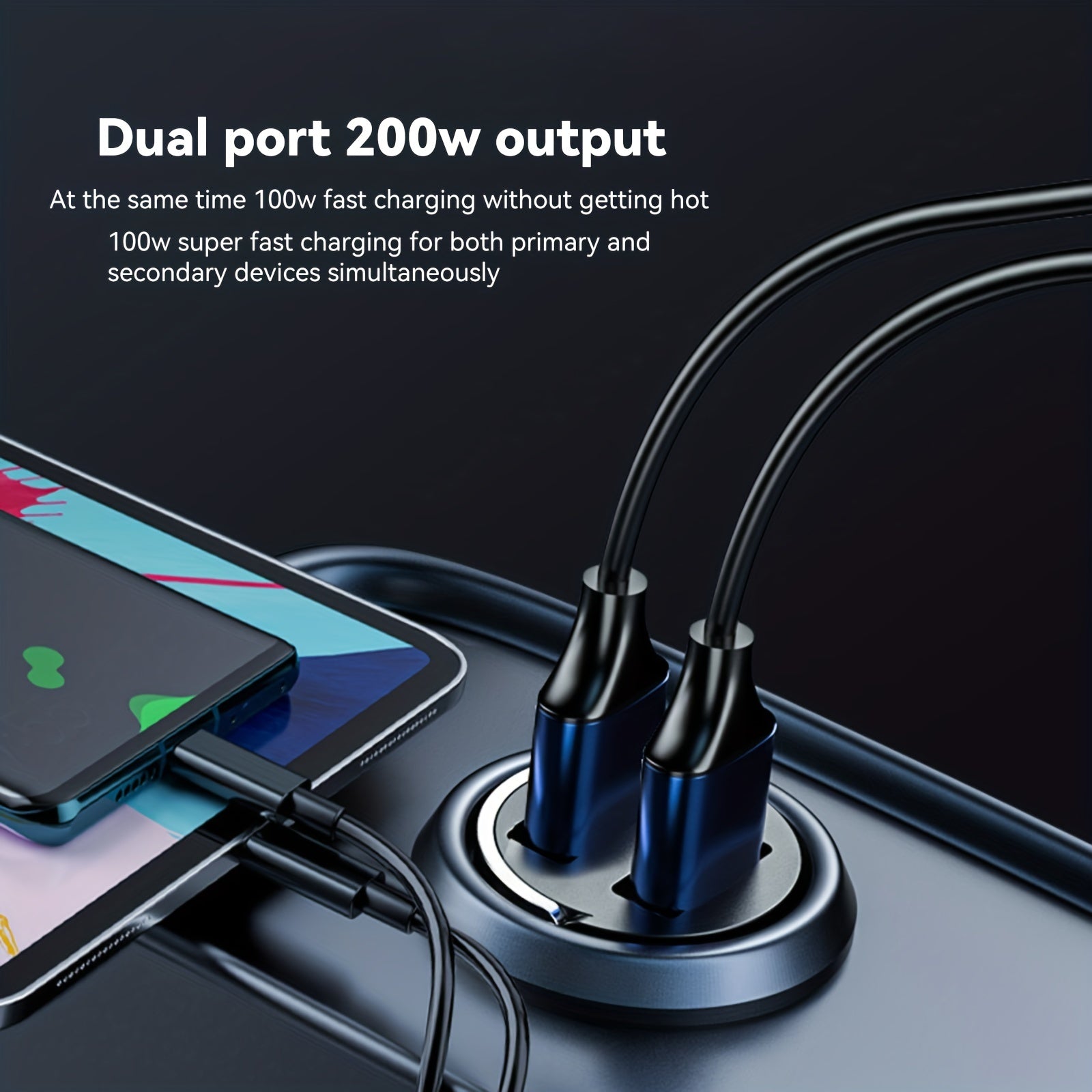 Car Fast Charger Dual USB Metal Car Charger Quick Charging