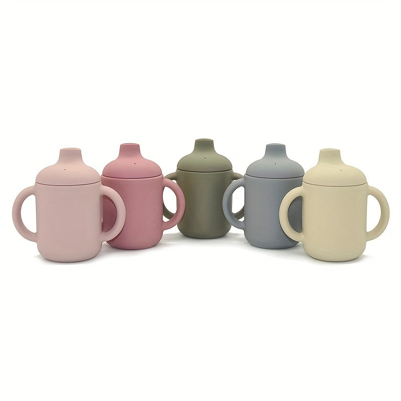 Набор силиконовых стаканов для питья без BPA с крышкой, ручками и ударопрочным дизайном - включает в себя стакан для воды, поильник и тренировочный стакан.