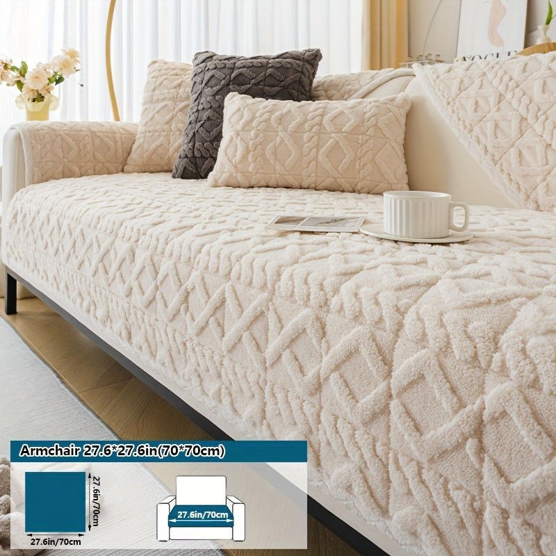 Плюшевый мягкий диванный подушечка для 1-4 местных диванов, нескользящая, моющаяся в машине, дружелюбная к питомцам