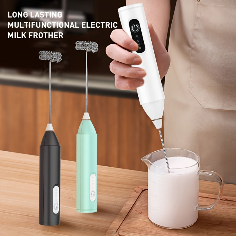 Handheld USB Rechargeable Milk Frother Stainless Steel Foam Maker for Coffee Latte