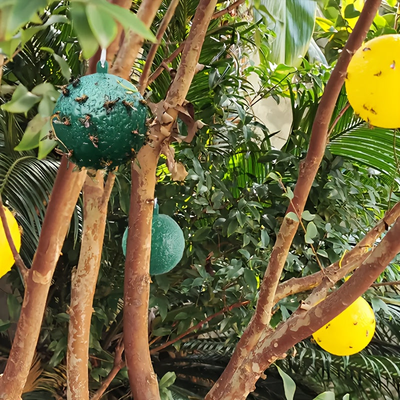 5 bolas repelentes de insectos y frutas pegajosas para jardín y uso en interiores