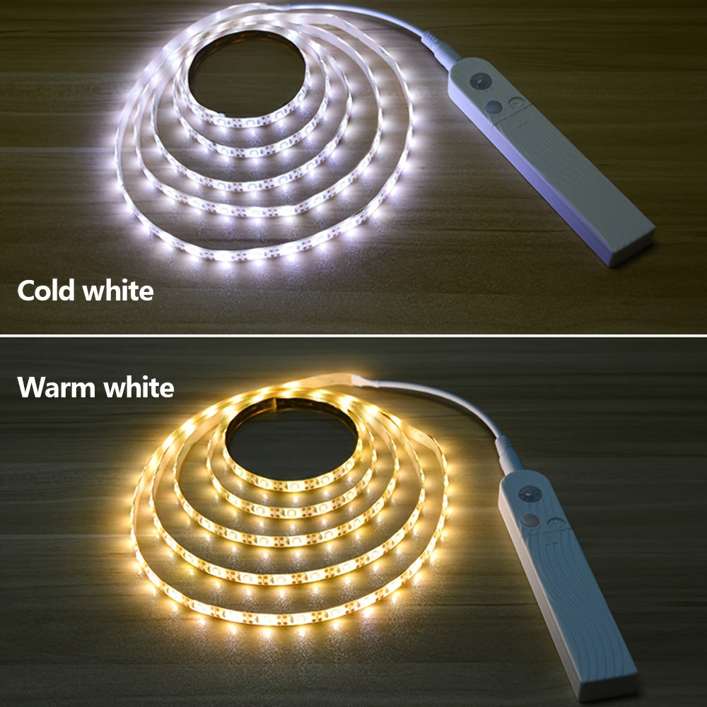 Motion Sensing LED Light Strips 99.97cm-5m Battery Powered White Indoor