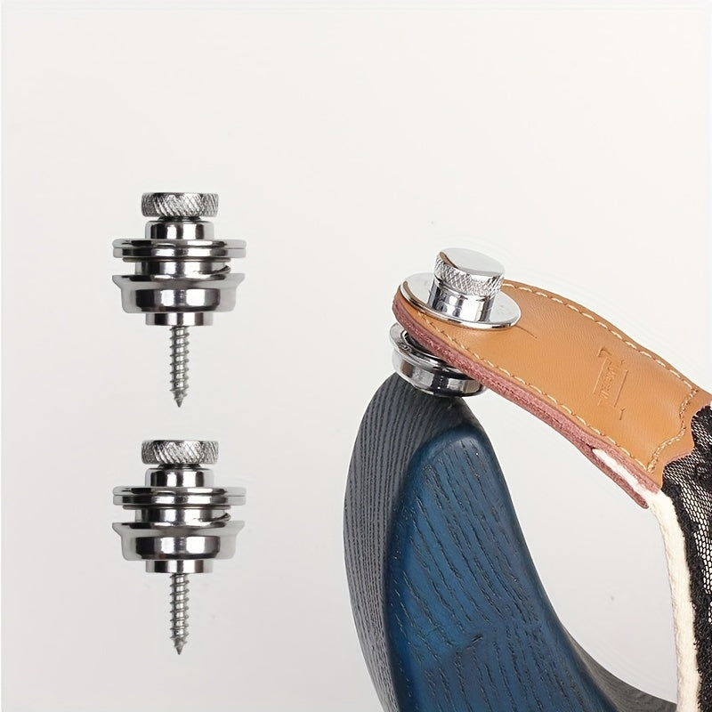 Guitar Strap Locks Set for Electric Acoustic Folk and Bass Guitars Black Silver Grey