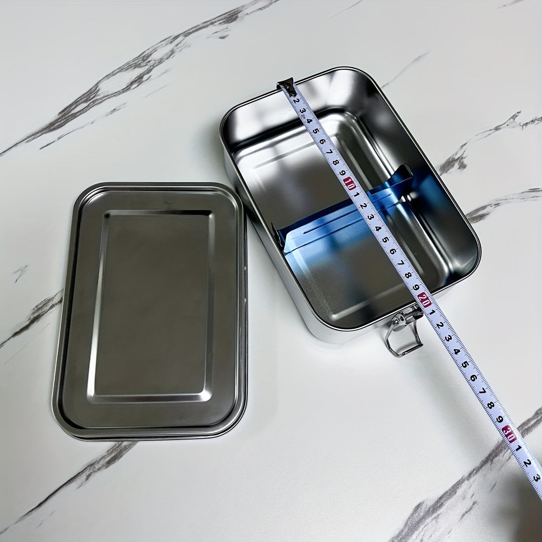 Герметичный ланч-бокс из нержавеющей стали — цельный, прочный и портативный, с герметичным отделением, идеально подходит для студентов и обедов на открытом воздухе