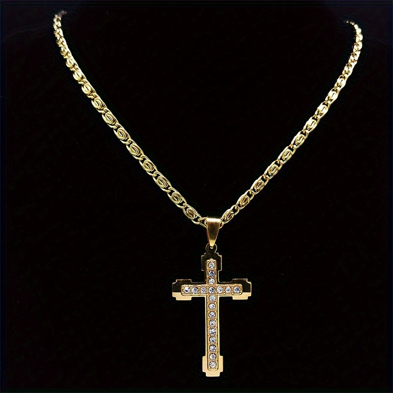Stainless Steel Cross Necklace for Men Women Elegant Jewelry Gift