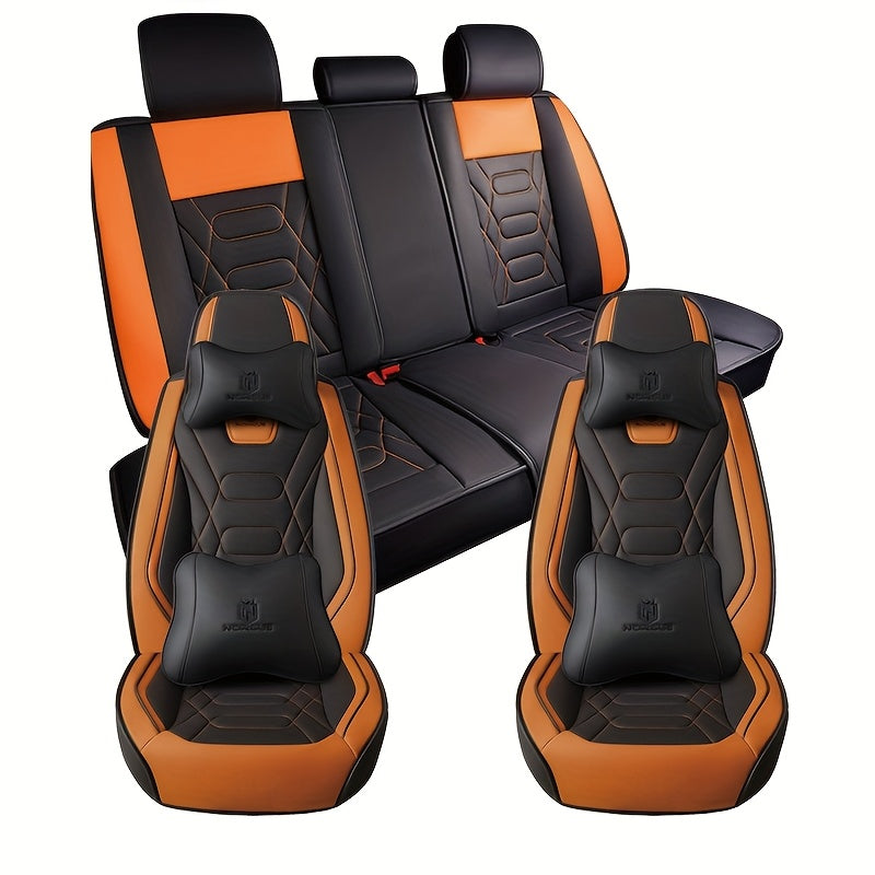 All-Season Wear-Resistant PU Leather Car Seat Cover for 5-Seater