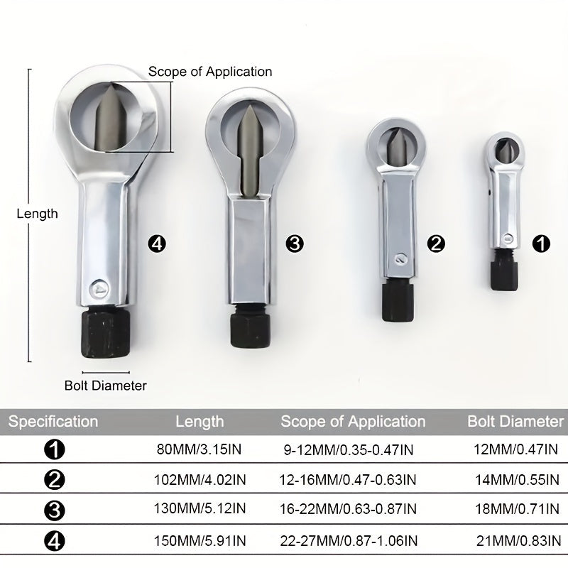 Набор инструментов для раскалывания гайок тяжелого типа 4-в-1 прочный портативный