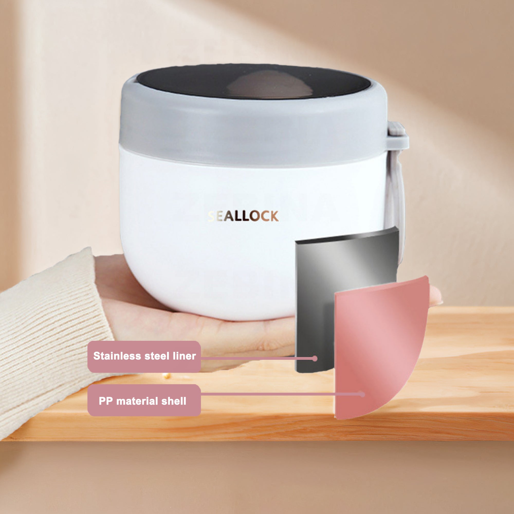 Katta zanglamaydigan po'latdan yasalgan nonushta kubogi 600ml izolyatsiyalangan sho'rva chashkasi va bukadigan qoshiq bilan