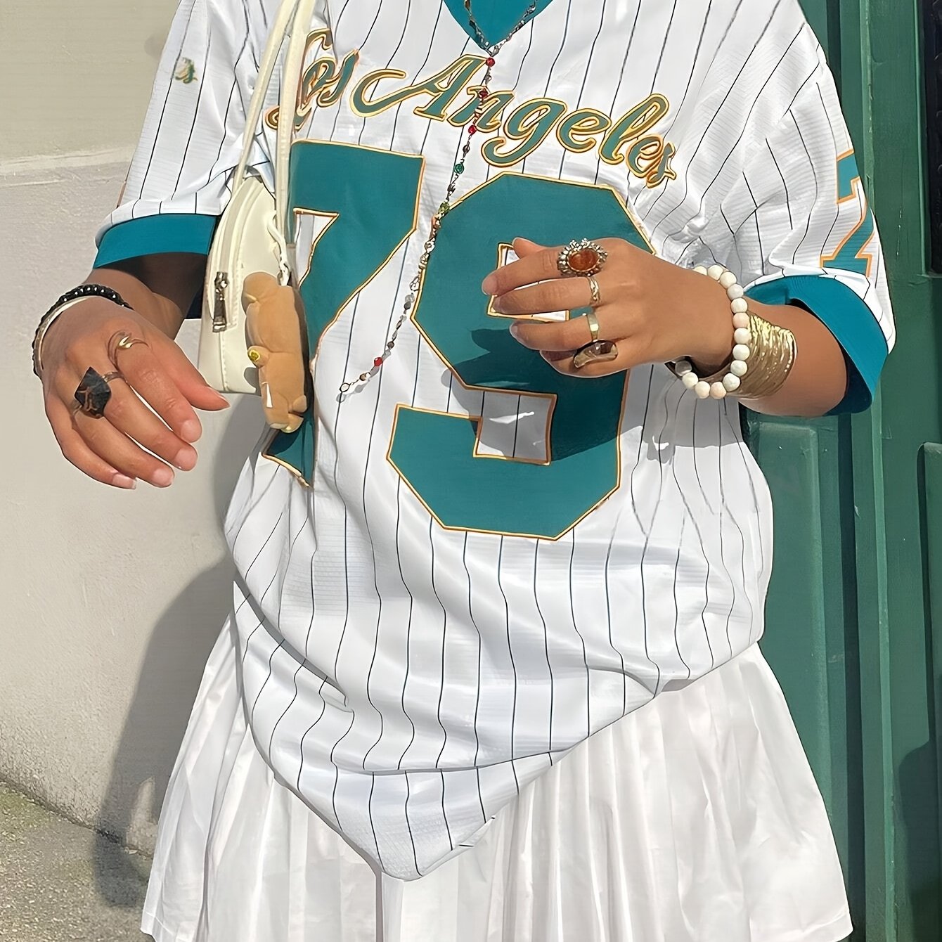 Plus Size Women's V-Neck T-Shirt Color Block Casual Top Summer Polyester Spandex