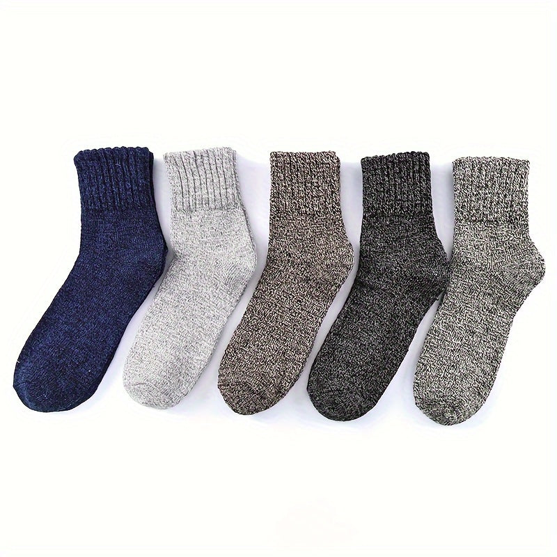 Men's Winter Socks 5 Pairs Thick Hiking Casual Warm Comfortable