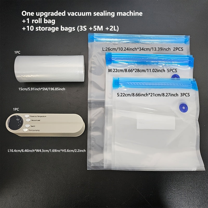 USB bilan qayta zaryadlanadigan va 3 ta issiqlik yopishqoq sumkali kichik oziq-ovqat saqlash tizimi, yengil yashil