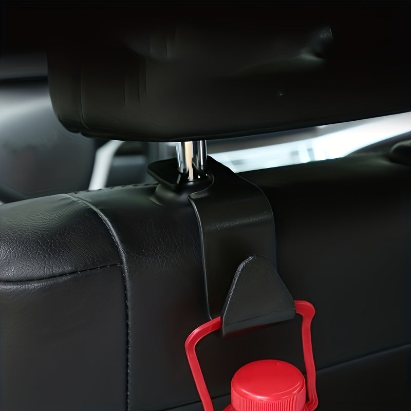 Car Rear Seat Organizer Hooks 2pcs ABS Stickable Hangers for Bags Coats