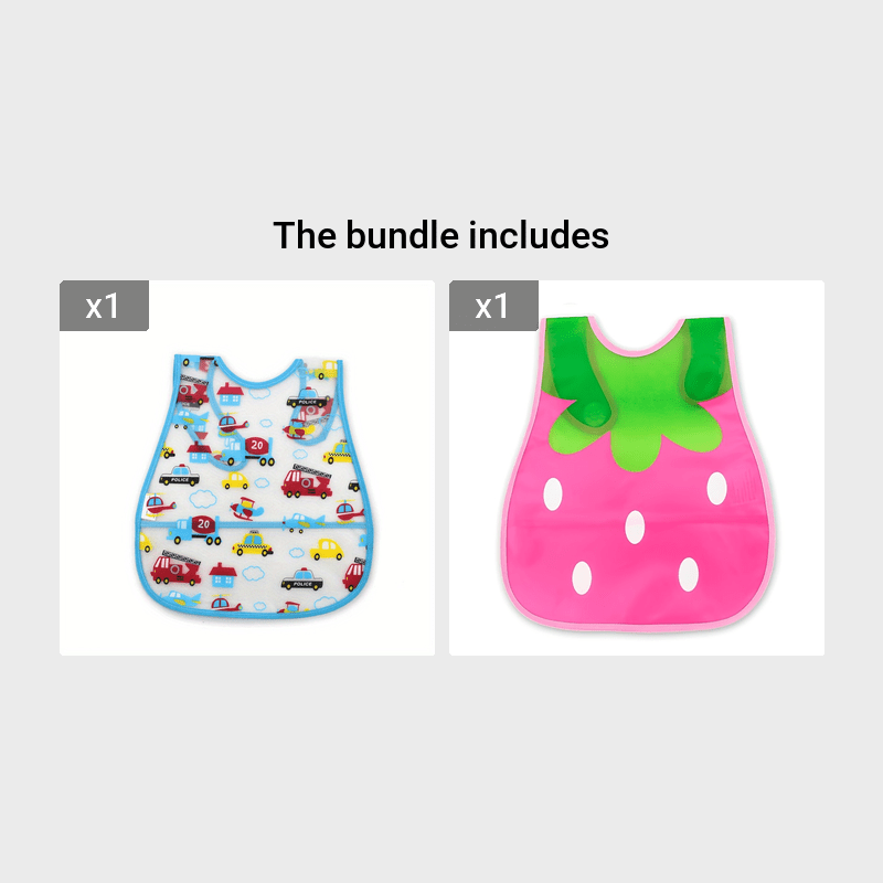 Waterproof Baby Bib for Boys and Girls with Snap Closure and Dirt-Resistant Pockets