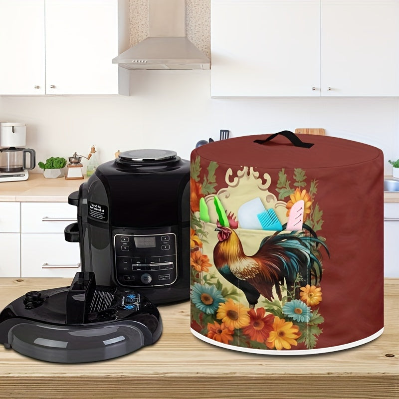 Multi-Functional Kitchen Appliance Cover for Rice Cookers Pressure Cookers and Air Fryers Polyester Dustproof with Handles and Tissue Pocket