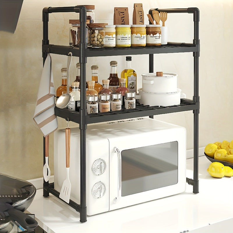 Estante de almacenamiento para cocina, estante para horno microondas, diseño abierto de doble o triple capa