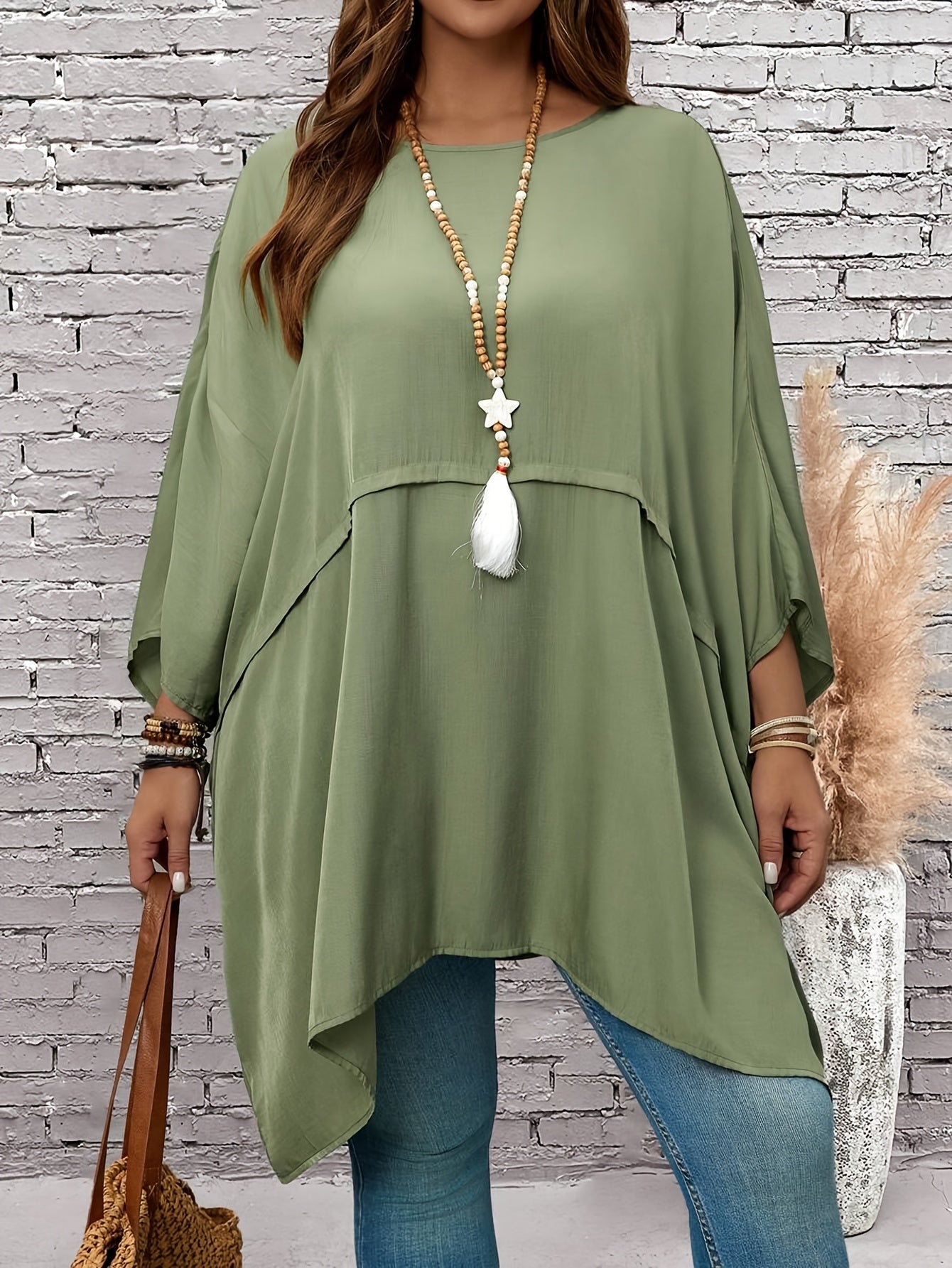 Women's Black Loose Fit Round Neck Casual Top Short Sleeve Summer Fall