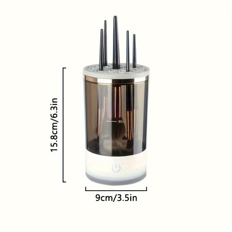 Electric Makeup Brush Cleaner with USB Dust-Proof Dryer and Rubber Cleaning for All Brush Sizes
