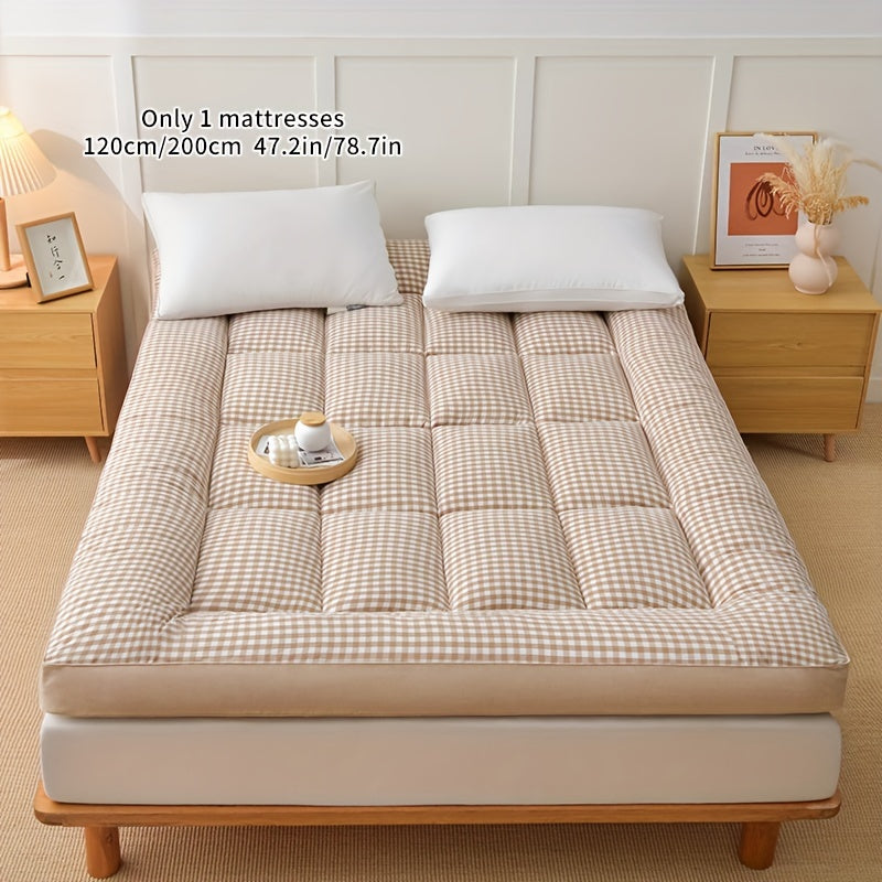 Black Polyester Mattress Topper 6-8cm Deep Pocket Stain-Resistant Washable