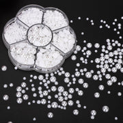 Resin Pearls Set 3600 Pieces Half Round Flat Bottom for Nail Art Jewelry and Makeup 3mm-9mm
