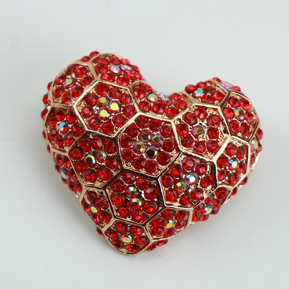 Женский брошь с сердцем из страз из сплава для костюмов и кардиганов