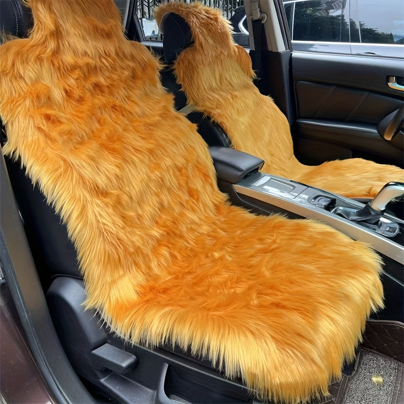 Thickened Plush Car Seat Cushion for Winter Warmth and Comfort
