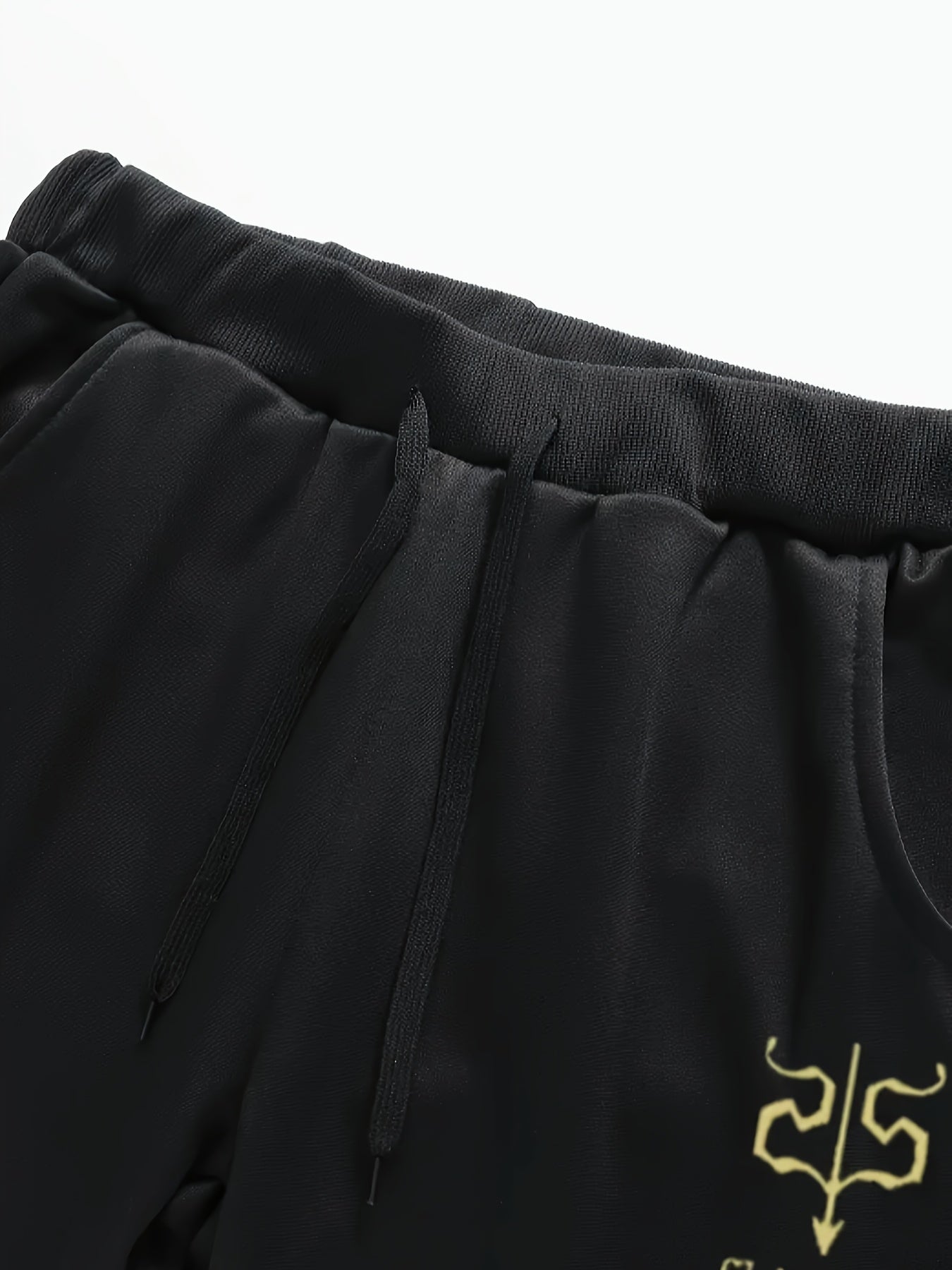 Men's Polyester Long Sleeve Sports Suit with Collared Neck and Print for Spring and Autumn