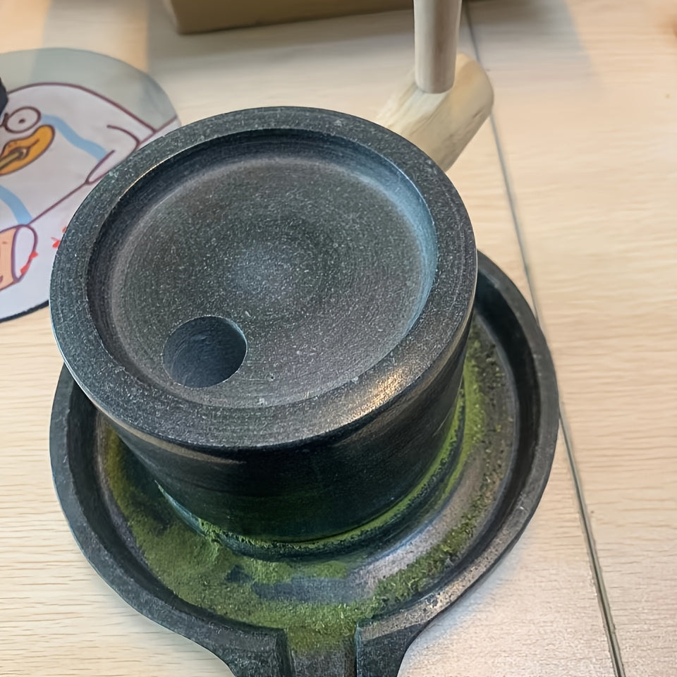 Natural Green Stone Tea Grinder Coffee Pepper Mill Handcrafted Mortar