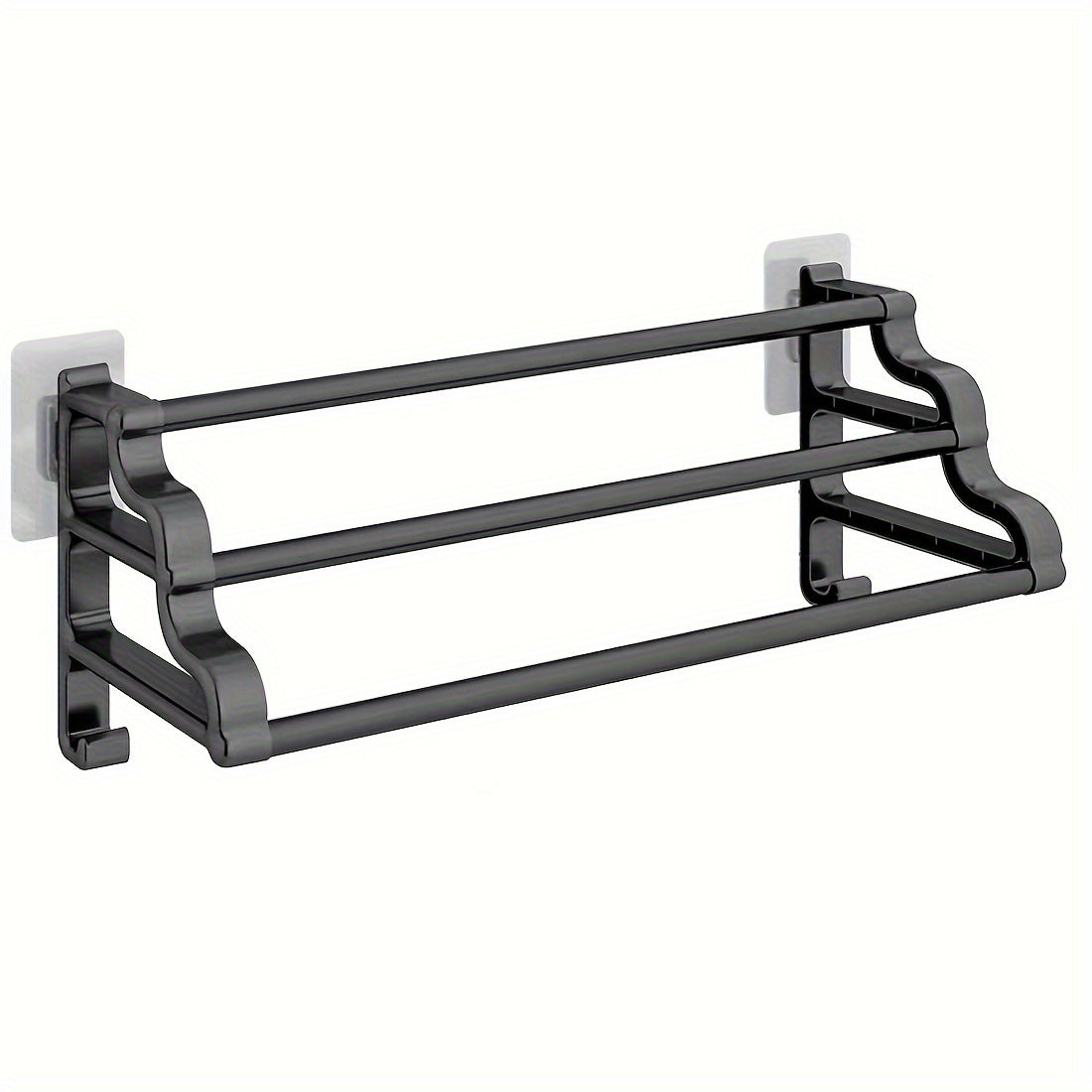 Triple Bar Wall Mount Towel Rack Bathroom Organizer Durable Steel