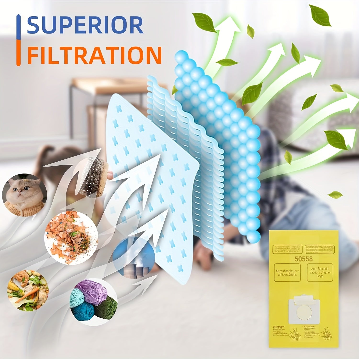 10-Pack Vacuum Cleaner Bags for Canister and Upright Models Self-Sealing Dust Bags