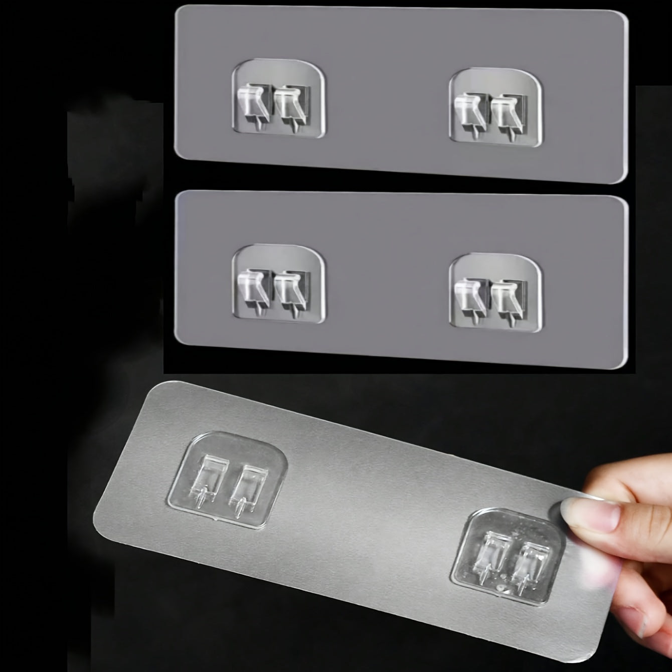 Pack de 5 soportes de plástico transparente para estantes para almacenamiento en baños y cocinas montados en la pared