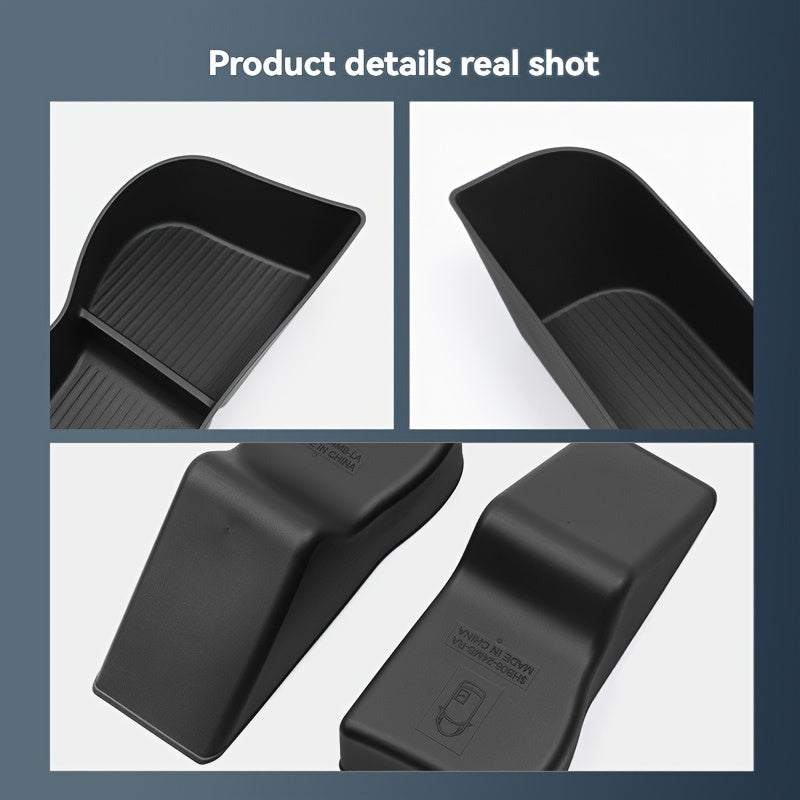 Juego de bandejas organizadoras para puertas de coche TPE negro compatible con sedán trasero y delantero 2024 2025