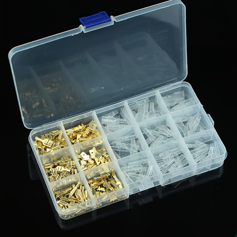 180-315 Pcs Crimp Spade Terminals with Insulating Sleeves for Wire Connectors