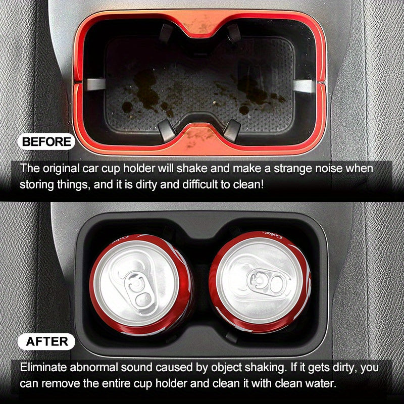 Car Interior Cup Holder Storage Box Scratch-Resistant TPE Accessory