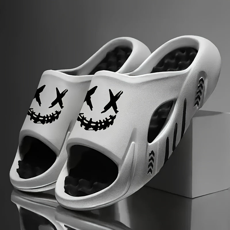 OURANNI Erkaklar uchun Rangli Bosma Slippers, Massaj Tagliklari bilan, Ichki va Tashqi Foydalanish uchun Mos.