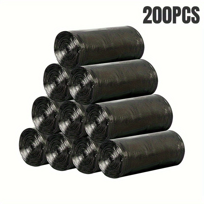 Qora bir martalik axlat sumkasi, 100/200 ta paket, uy, oshxona, hammom, lager, avtomobil uchun