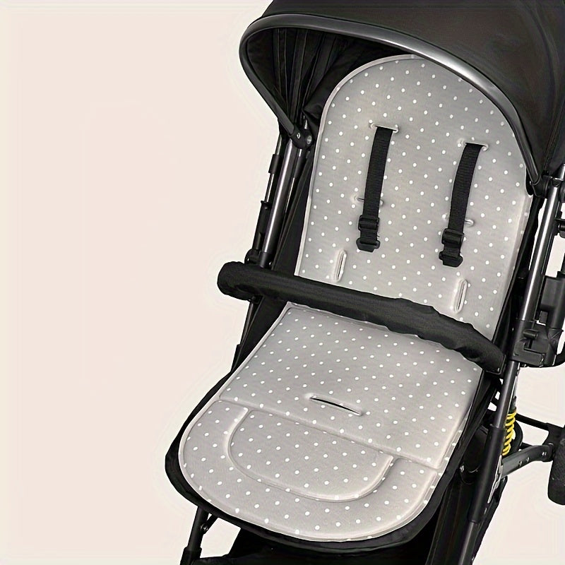 Light Gray Polka Dot Stroller Seat Cushion Polyester for High Chairs and Shopping Carts