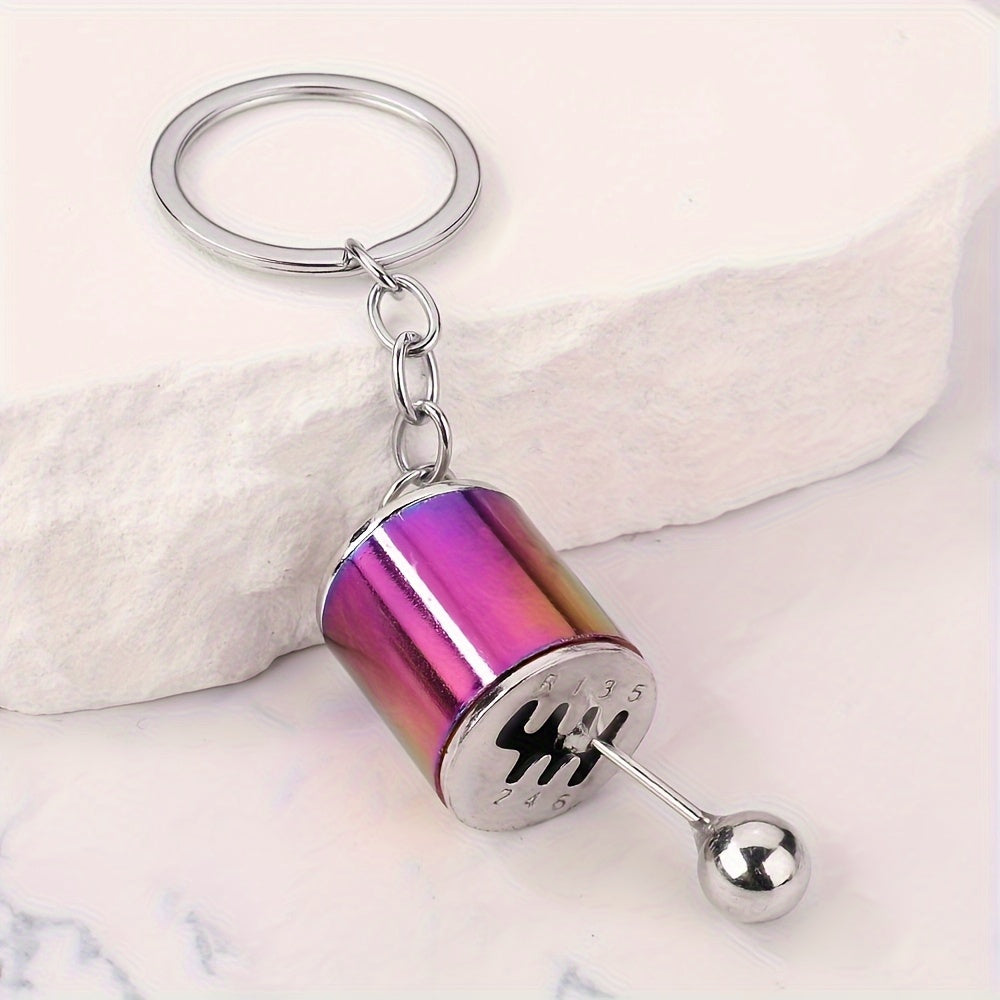 Car Gear Shift Keychain Gold Six-Speed Pendant Car Accessory