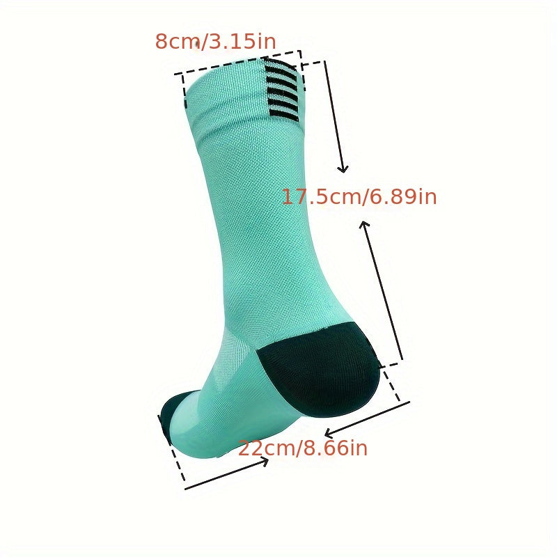 Unisex Cycling Compression Socks Breathable Elastic for Outdoor Sports Running 5 Pairs