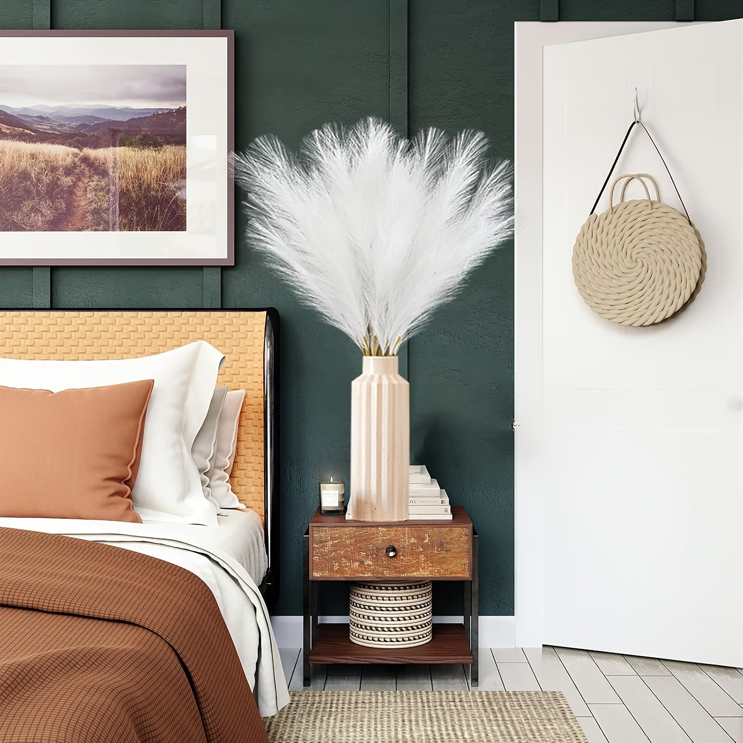 Decoraciones de hierba de pampas artificial bohemia de 54.86cm para uso en mesas durante las fiestas