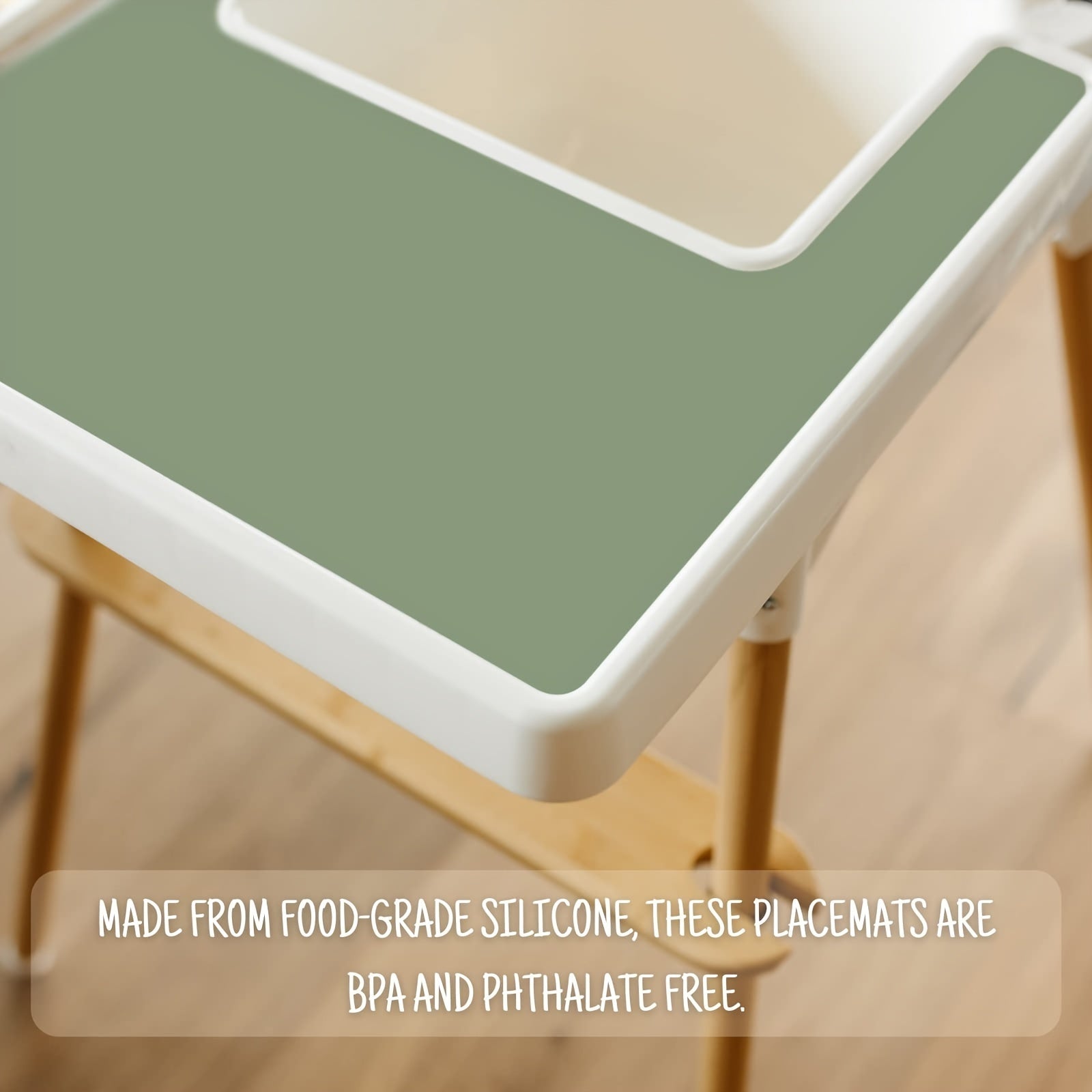 Tapete de silicona para la silla alta Antilop con bandeja, seguro para alimentos, fácil de limpiar