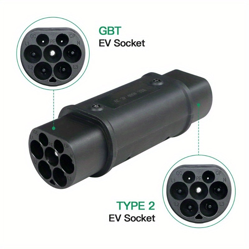 Adaptador de vehículo eléctrico de Type 2 a GBT estándar chino 32A convertidor de cargador