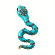 Enamel Snake Brooch Animal Pin Corsage Jewelry Gift for Women