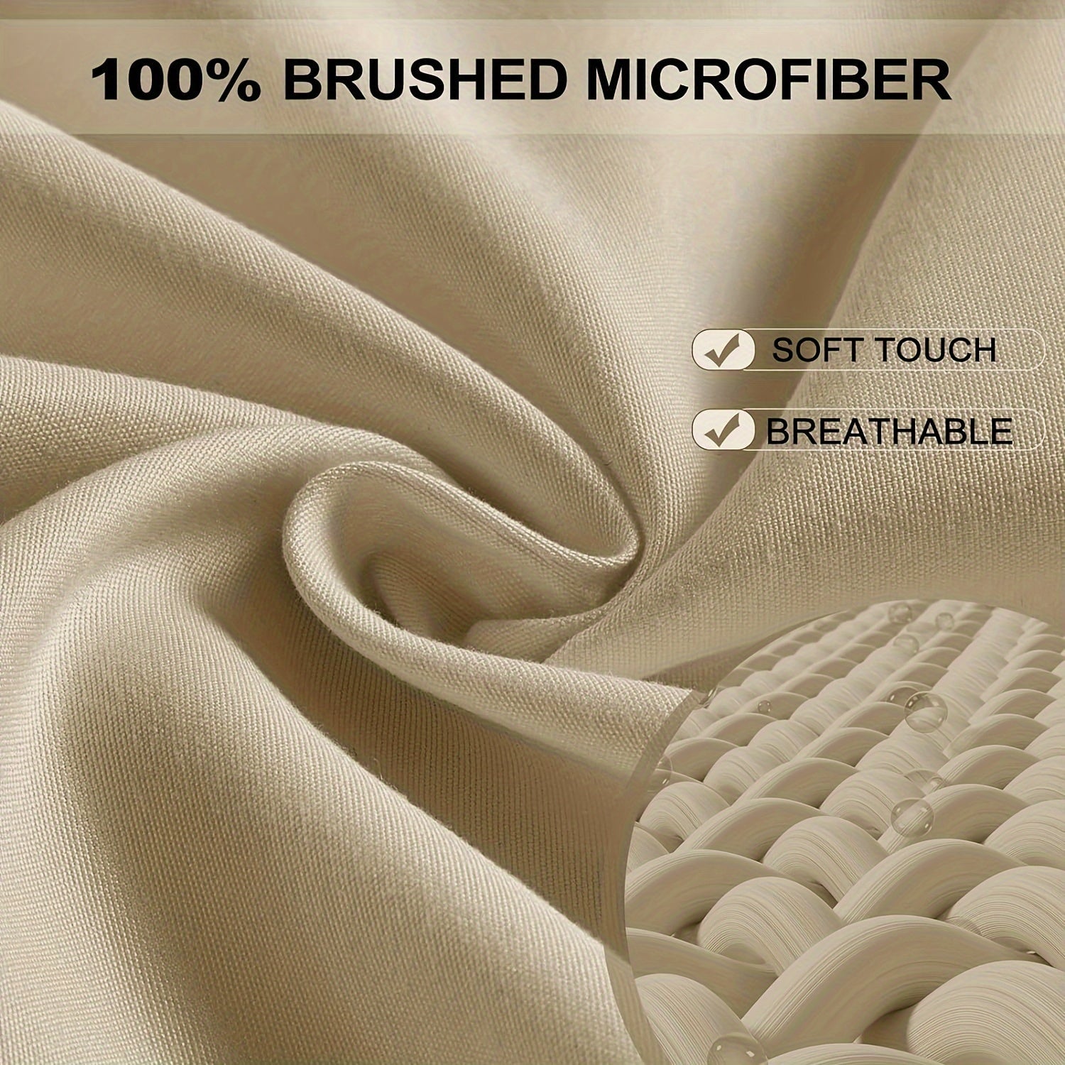 Deep Pocket Fitted Sheet Mikrotoʻlqinli, Allergensiz, Nafas oladigan, Burilishlarga chidamli, Bir rangli