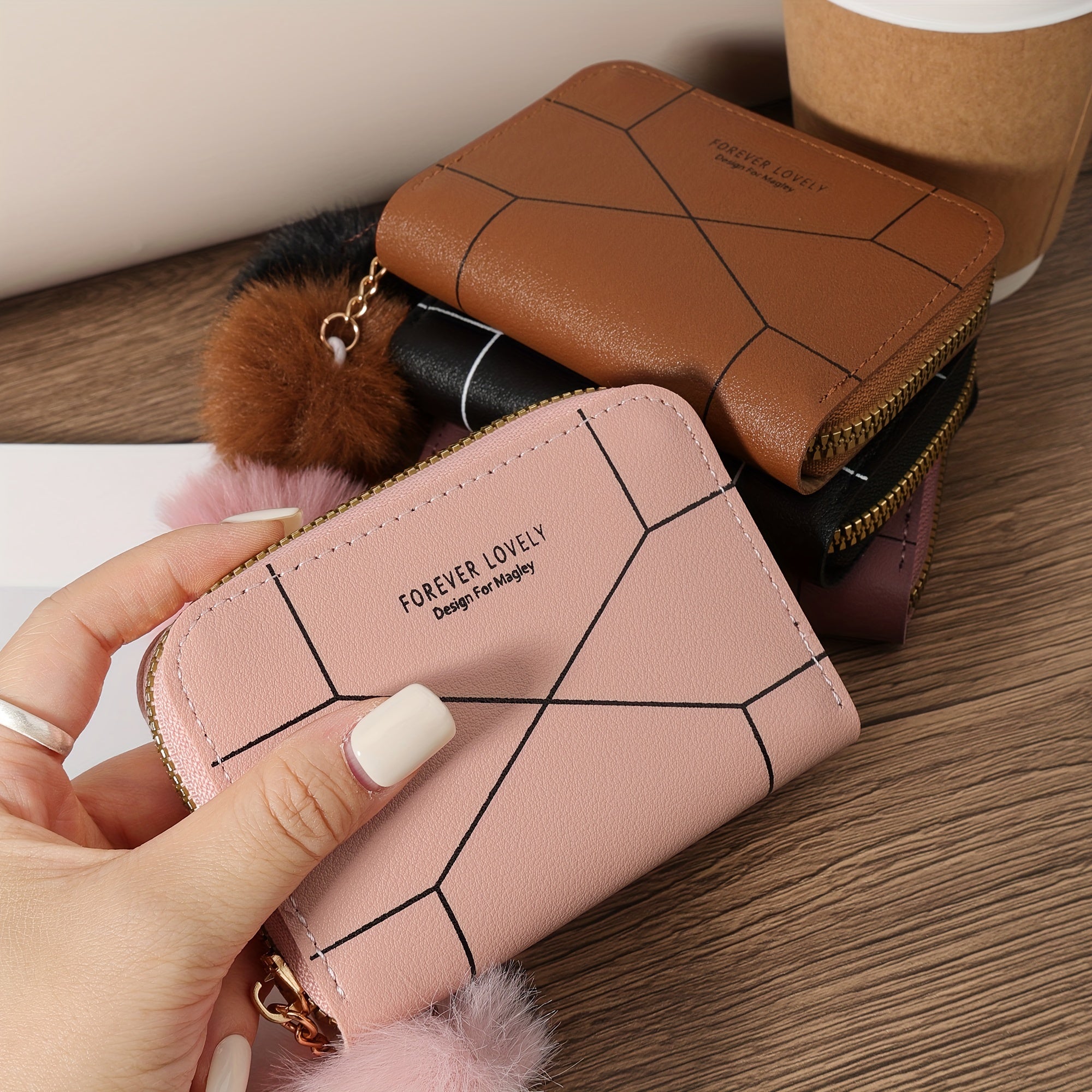 Стильный кошелек на молнии для монет и карт, идеален для повседневного использования, путешествий и школы.