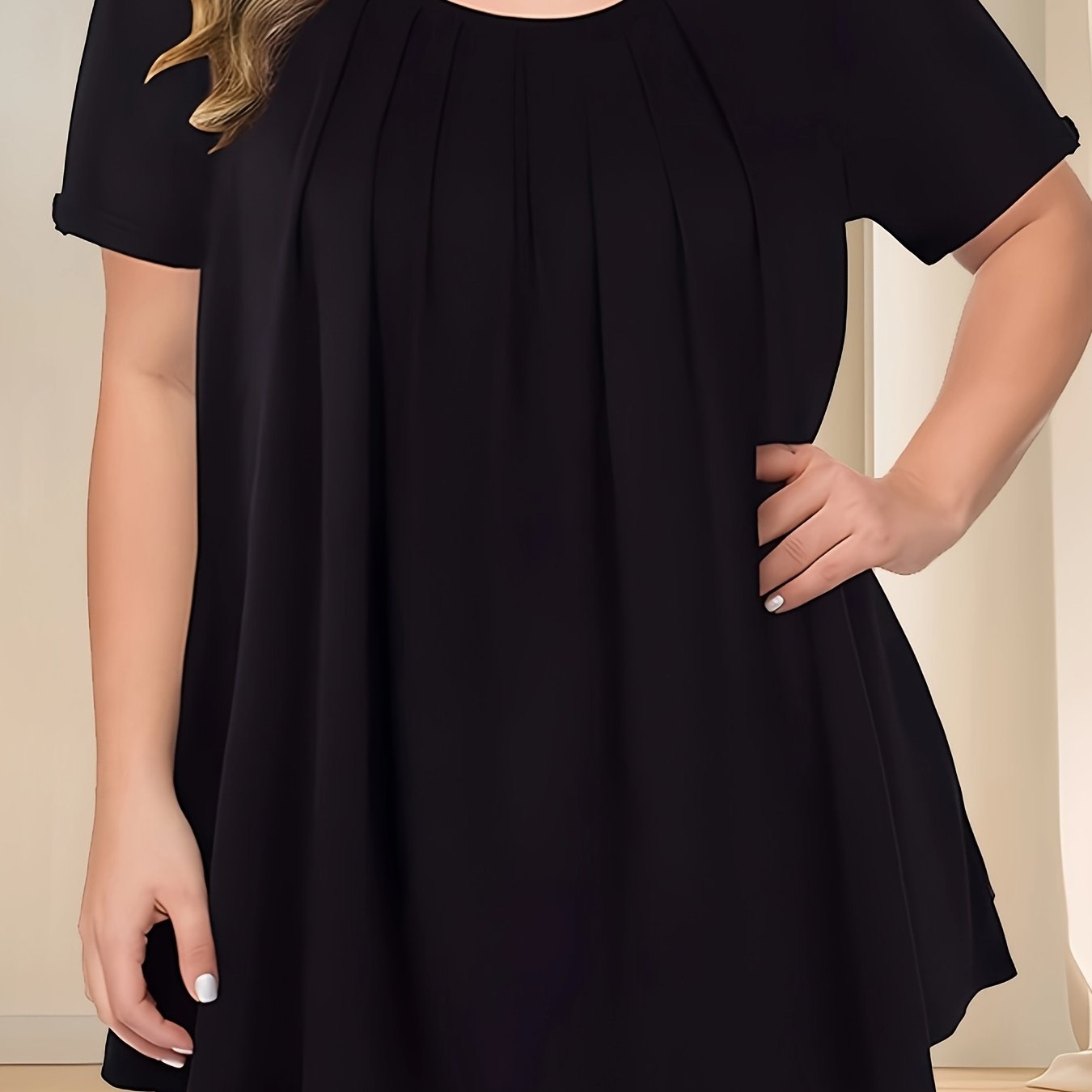 Women’s Plus Size Short Sleeve Blouse Polyester Casual Spring Summer