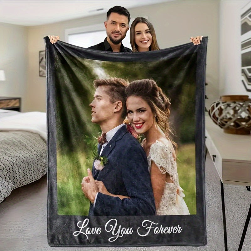Custom Photo Flannel Throw Blanket Cozy Knit All-Season 200-250gsm