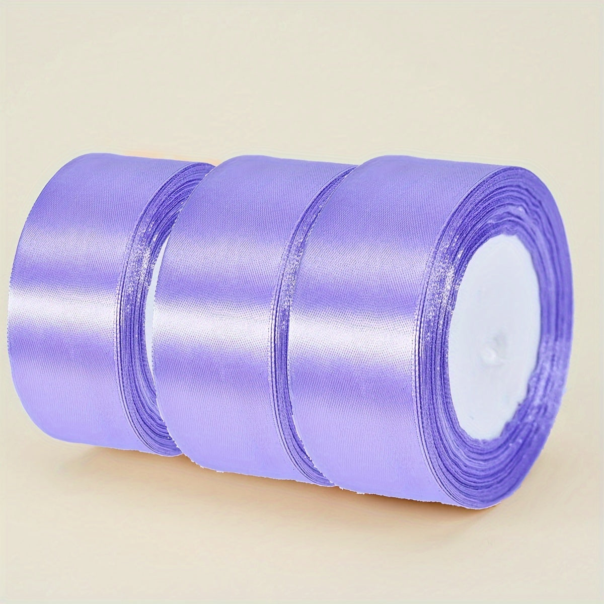 Satin Ribbon Pack 3 Pieces 4cm Wide 22m Long for Wedding Cake Decoration and DIY Crafts